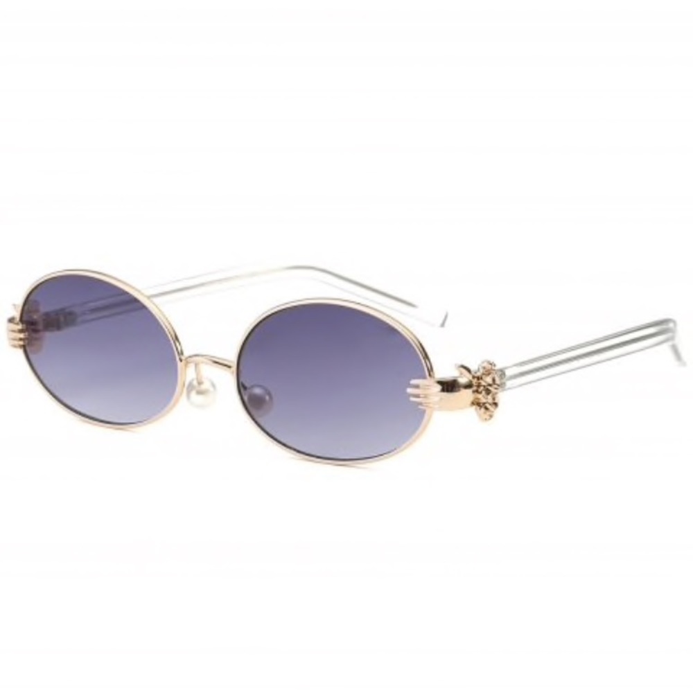 Grey Oval Sunglasses
